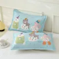 Cute cartoon cotton gauze kids pillowcase, breathable soft pillow cover for student dorm bed. - Inner 35*55cm / Outer 40*60cm (Set of 2) / Little Partner