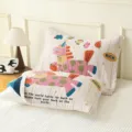 Pure cotton four-layer gauze pillowcase with cute cartoon horse print for home bedroom. - Cheerful Horse