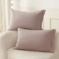 Cotton gauze pillowcase, brown plaid pillow cover with snap buttons, soft home textile. - Lotus Pink Plaid / 48*74cm (Set of 2)