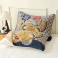 Cotton four-layer gauze pillow towel cartoon bear patchwork design soft home bedding item - Single Piece / Happy Rabbit