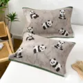 Cotton panda print pillow cover, breathable soft bedding pillowcase variant style - Panda