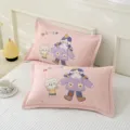 Cute cartoon cotton gauze kids pillowcase, soft breathable sweat-absorbing student dorm pillow - Cat Girl
