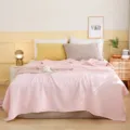 Couverture d'ete en gaze a 3 couches rayee rose, couverture en coton respirante lit. - Rose Rayé / 200*230cm
