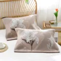 Cotton Pillow Towel Beige White Lily Floral Woven Single Bedding Variant Home Decor - White Lily