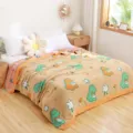 Soft 5-layer gauze towel blanket cute dinosaur pattern air conditioning quilt bed - Little Dinosaur Ginger / 200*230cm