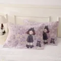 Cute cartoon cotton gauze pillowcase, soft breathable couple bedroom bed linen bedding - Ice Rose Girl