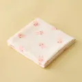 Couverture d'emmaillotage douce double gaze bébé, joli lapin rose serviette bain nouveau-né - Tête de Lapin Rose