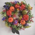 Ghirlanda di zucca autunnale artificiale fiori decorazione porta festa del raccolto - Ghirlanda di Zucca e Peonia / 30cm