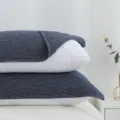 Housse de coussin en gaze de coton epaissie style japonais, douce et respirante. - Lot de 2 52*76 cm / Bleu