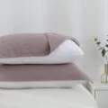 Housse de coussin gaufrée en gaze de coton style japonais douce et respirante pour literie - Lot de 2 52*76 cm / Rose