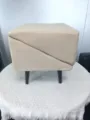 Split 2-in-1 pet stool and ramp in beige fabric, compact and versatile for small pets. - Regular Ramp Type / Khaki