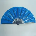 Ventaglio pieghevole blu per festa festival di danza, ventaglio kung fu colorato da 10 pollici. - Stile I