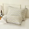 Soft cotton gauze pillow towel with wave stripe pattern, breathable home bed bedding item. - Single Piece / Dotted Ripple