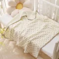Couverture douce en gaze minky pour bébé avec joli motif cœur pour lit de nouveau-né et sommeil. - Cœur