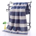 Badhanddoek van katoenen gaas met ruitjes voor volwassenen, zachte absorberende badstof. - 70*140cm / Britse Blauwe Grote Ruit
