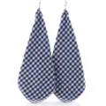 Blue white gingham hanging cotton small face towel square kitchen dish cloth absorb - Small Blue Plaid