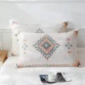 Cotton gauze pillowcase, breathable soft geometric boho bedding cover for bedroom couples. - 48*74cm / Ancient Pharaoh Blue