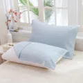 Housse de coussin gaufrée de couleur unie taie d'oreiller douce et respirante maison - Pièce Unique (52x75cm) / Bleu