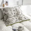 Comfortable cotton gauze pillow cover with vintage botanical print, breathable and soft. - 52*75cm [Single Piece] / Lolita Style