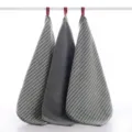 Cotton striped hand face towel set hanging loop kitchen bathroom home daily use clean white - Green Stripes