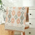 Japanisches Baumwoll-Gaze-Gesichtstuch mit geometrischem Muster weich und saugfähig. - Handtuch Orakelschrift Grün