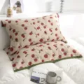 Cotton gauze pillow cover floral print floral breathable soft bedroom bedding single - 52*75cm [Single Piece] / Rose