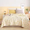 Couverture d'été à pois jaunes en gaze triple, couverture en coton doux respirant pour lit simple. - Paisley Jaune / 200*230cm