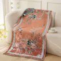 Vier laags katoenen badhanddoek oversized absorberend retro bloemen bankdeken plaid - Bloeiend bamboeritme