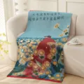 Serviette bain gaze coton 4 couches 80x160cm grande couverture douce avec beau motif artistique. - Lueur de lune