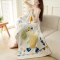 Toalla de baño de gasa jacquard con dinosaurio de dibujos animados, manta suave y absorbente. - Kerilong