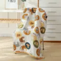 Telo Mare Bagno in Garza di Cotone Motivo Leone Assorbente Variante di Design - 70*140cm / Leone di Fiori