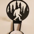 Black 3D printed Bigfoot silhouette candle holder forest shadow stand desktop decor - L