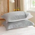 Coton pur taie d'oreiller en gaze à 4 couches unie simple housse de coussin maison - 50*80 cm (Lot de 2) / Vert Menthe