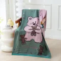 Cute cartoon bear printed cotton gauze bath towel for adults, very soft and absorbent. - 80x160cm / Teddy Bear