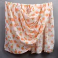 Couverture d'ete en double gaze de coton avec motif d'orange mignon, couette fine et douce. - Orange / 120*150