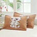 Housse de coussin enfant en gaze de coton ours mignon lot de 2 respirant pour bébé 40x60 - 1 Pièce/Paquet / Deux Ours