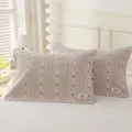 Pure cotton gauze pillow covers pair with cute tulip stripe design, soft and comfortable home use. - Little Roses