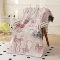 Katoenen gaas badhanddoek schattige cartoon kat patroon grote dutje deken voor thuis - 75*160cm / Lente vlinderkat