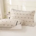 Housse de coussin en coton et lin nordique paire beige motif étoiles pour lit de maison - 52x75cm Pièce Unique / Étoile Pointillée