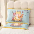Cute cartoon cotton pillowcase soft breathable children pillow cover cute cat print home text - Single Piece / Butterfly Whisper Cat