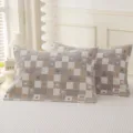 Cute cartoon cotton pillowcase pair, soft gauze checked bedding for home and student use. - 75*52cm (Single Piece) / Cool Plaid