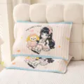 Kids cartoon cotton pillowcase soft breathable thickened gauze pillow cover for all seasons - Single Piece / Heart Princess