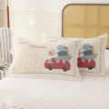 Cute cartoon dinosaur print cotton gauze pillowcase pair for home bedroom bed decor - Single Piece / Racing Dinosaur