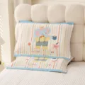 Kids cartoon cotton pillowcase cute elephant breathable soft bedding pillow towel cover - Single Piece / Striped Elephant