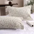 Green leaf pattern cotton quilted pillow cover, soft and breathable home bedroom pillow slip. - Wise Words
