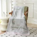 Suave toalla de baño de gasa de algodón, manta multifuncional con estampado floral. - Rosas de cinta