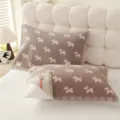 Housse de coussin en gaze de coton douce avec motif de chien literie respirante maison - Petit Chiot