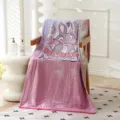 Toalla de baño de algodón 80x160cm lindo conejo de dibujos animados manta multifuncional suave - Conejo de Rosa