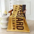 Estilo nórdico manta de punto de algodón toalla de baño suave absorbente decoración - Amarillo americano