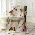 Toalla de baño de gasa de algodón con lindo estampado de perro, manta suave hogar. - Perro Duoduo